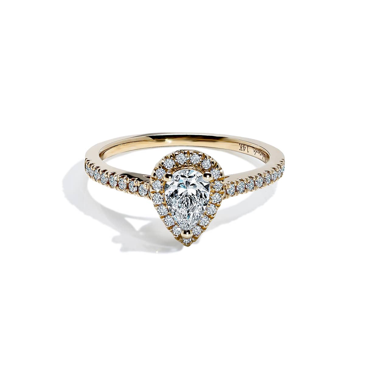 Hartford Forlovelsesring Med Pære Cut Safir Og Diamanter I Guld - 14k Guld  66