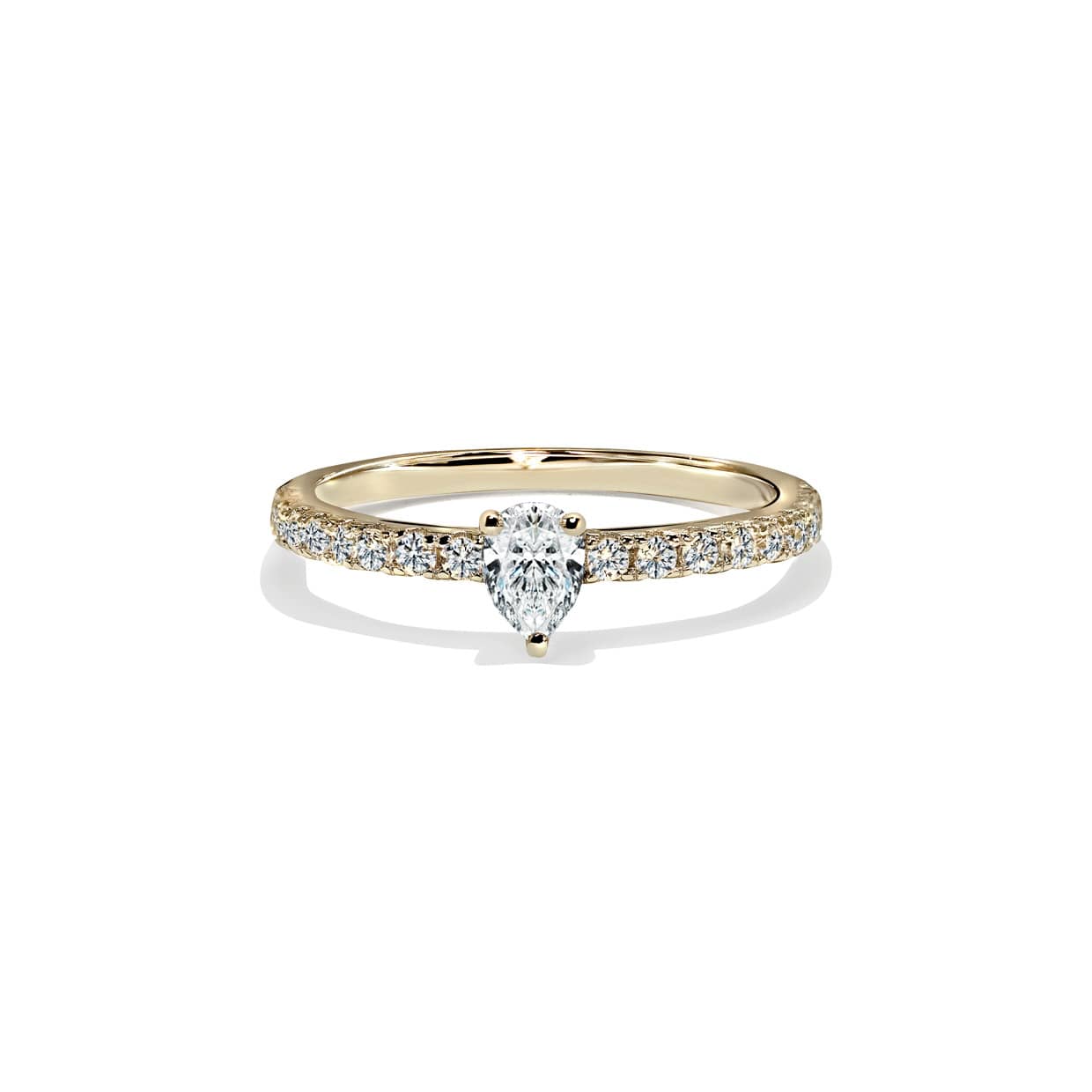 Oxford Pear Cut Solitaire Ring I Guld - 48