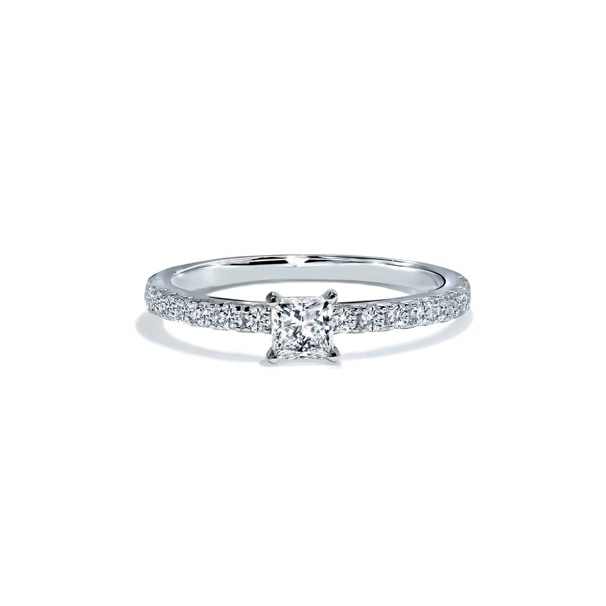 Oxford Silver Square Solitaire Ring Med Sten - 48
