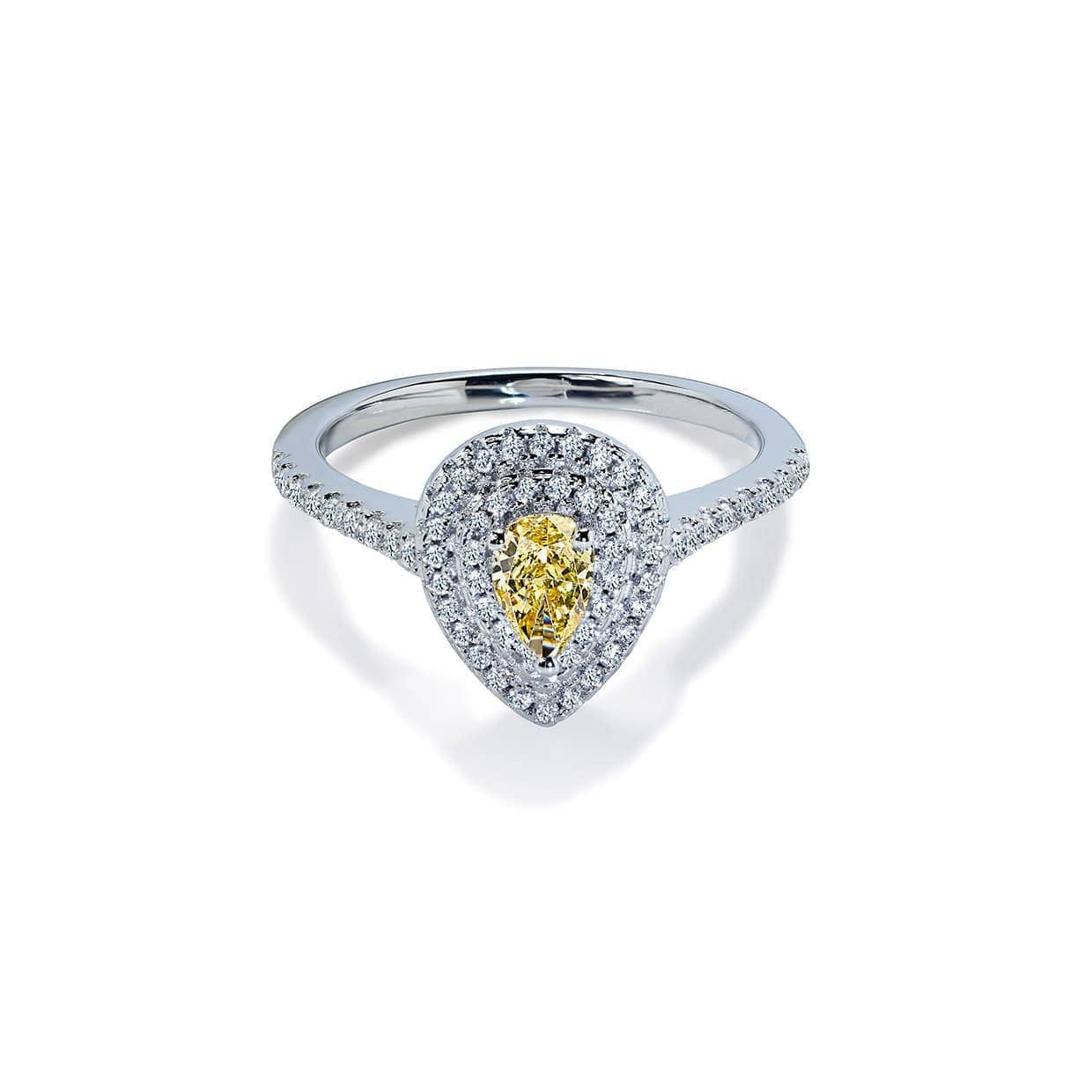 Tuscany Gul Safir Forlovelsesring Med Diamanter - 14k Guld  66