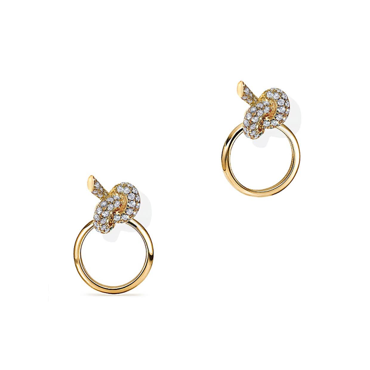Equestrian Knot Hoop øreringe Forgyldt