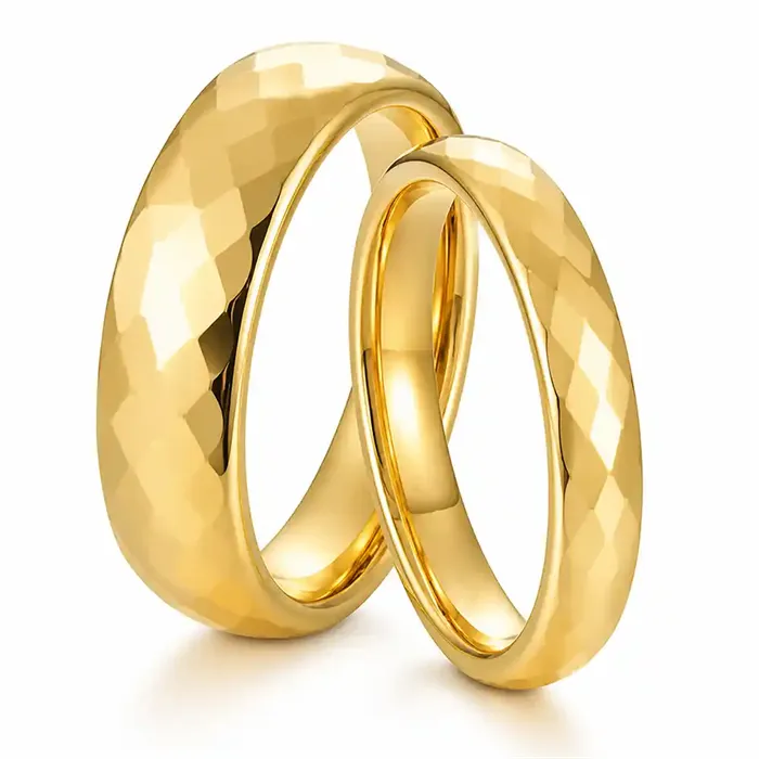Erato Forlovelse  Vielsesring I Forgyldt Tungsten Facet